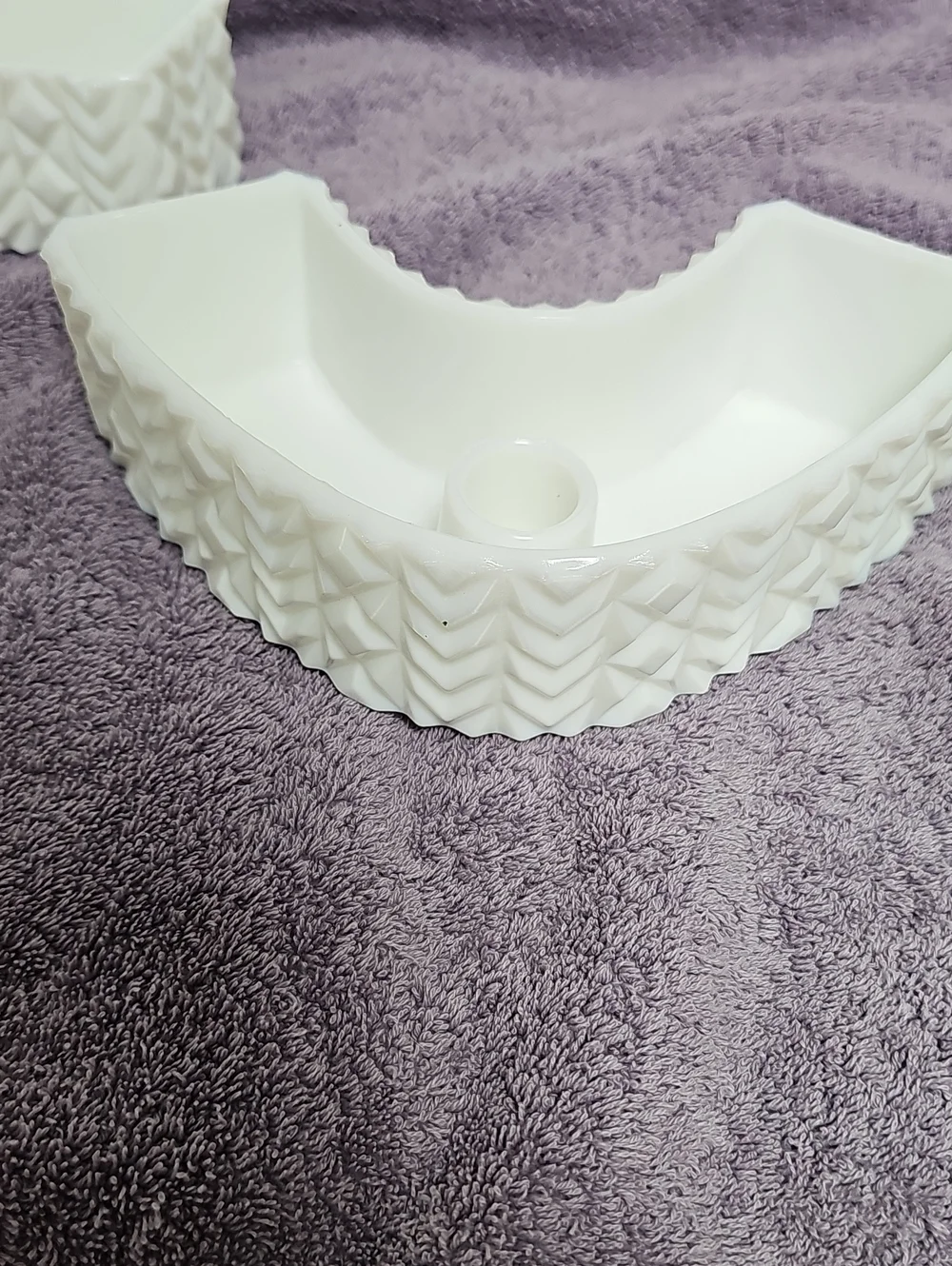 Vintage Westmoreland Curved Candle/Server Milk Glass Home Accents